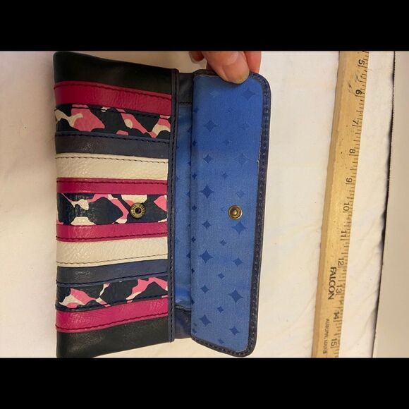 Fossil wallet blue leather 8” - Picture 3 of 5